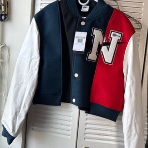 Nike Varsity Jacket in Red, Black, and White
